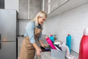 Cleaning a communal kitchen area